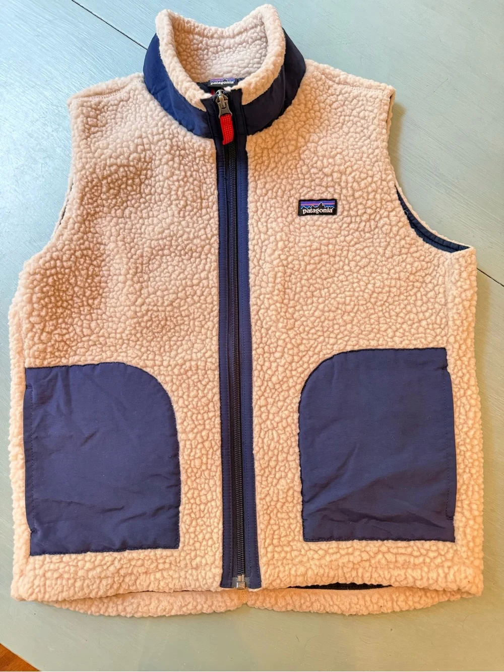 Patagonia Kids' Retro-X® Vest Natural w/Navy